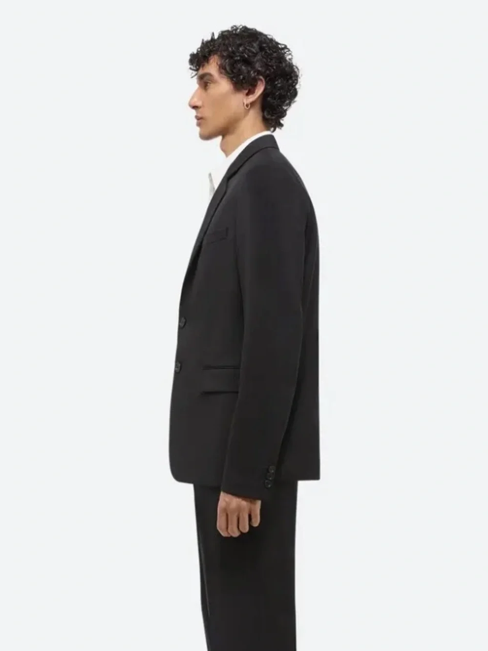 HELMUT LANG Men's Black Blazer with White Lining -  Virgin Wool size 40